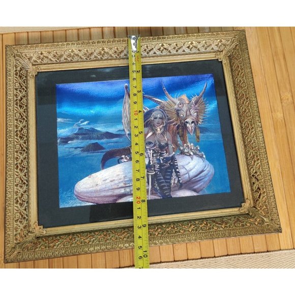 Vintage Chris Achilleos Fantasy Dragon Queen Dufex Print 2000 Vivid Foil Framed - Picture 11 of 13